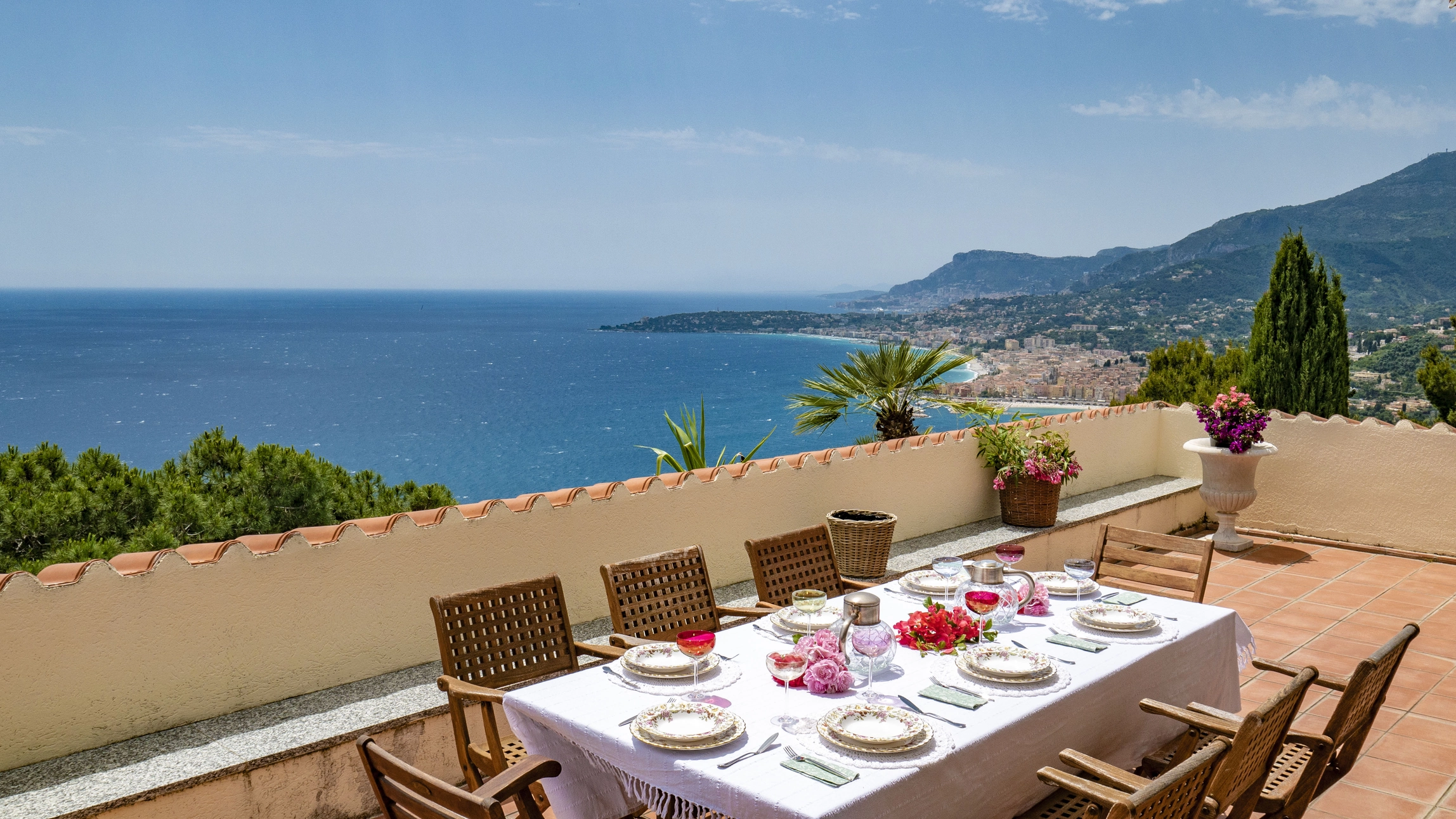 Villa Panoramica Ventimiglia Borgo Grimaldi | Liguria - terrazzo vista mare golfo