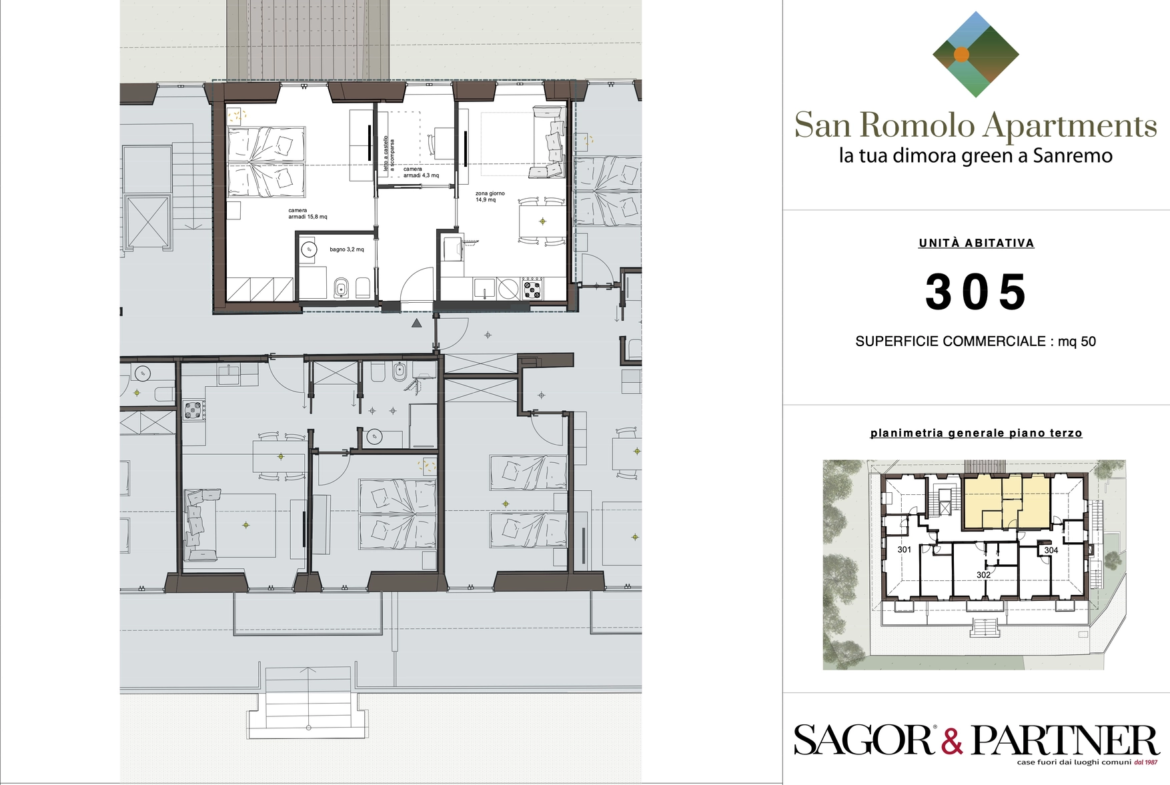 San Romolo Apartments Sanremo | Nuovi Appartamenti Vista Mare, Classe Energetica A, Parco Privatosan romolo sanremo planimetria 305