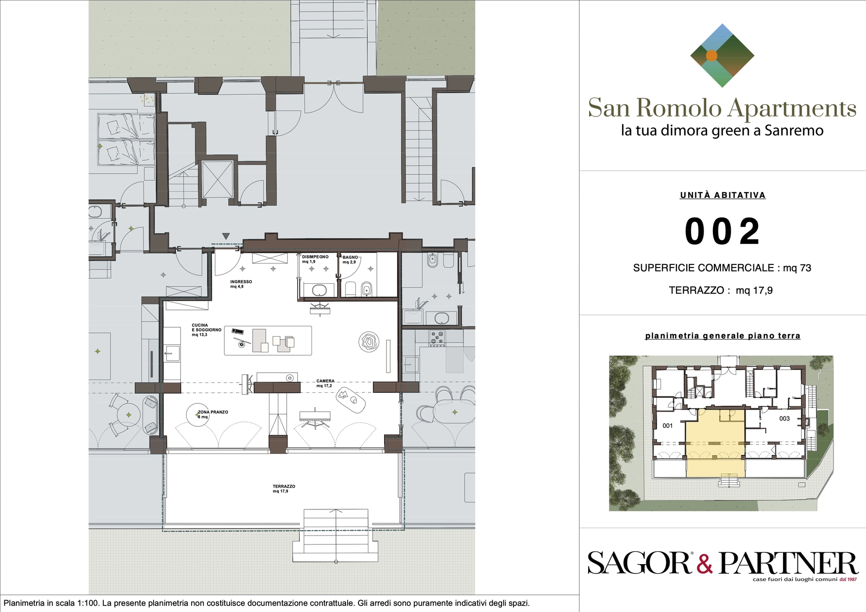 San Romolo Apartments Sanremo | Nuovi Appartamenti Vista Mare, Classe Energetica A, Parco Privatosan romolo sanremo planimetria 002