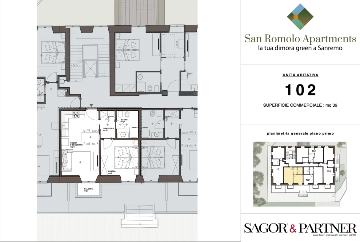 San Romolo Apartments Sanremo | Nuovi Appartamenti Vista Mare, Classe Energetica A, Parco Privatosan romolo sanremo planimetria 102