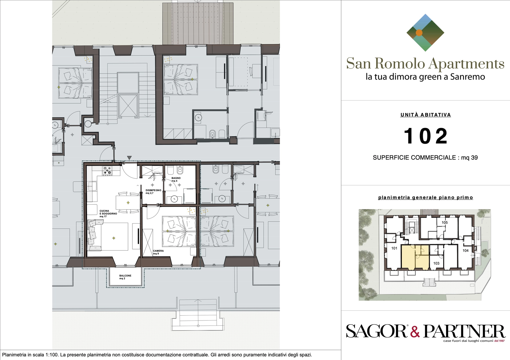 San Romolo Apartments Sanremo | Nuovi Appartamenti Vista Mare, Classe Energetica A, Parco Privatosan romolo sanremo planimetria 102