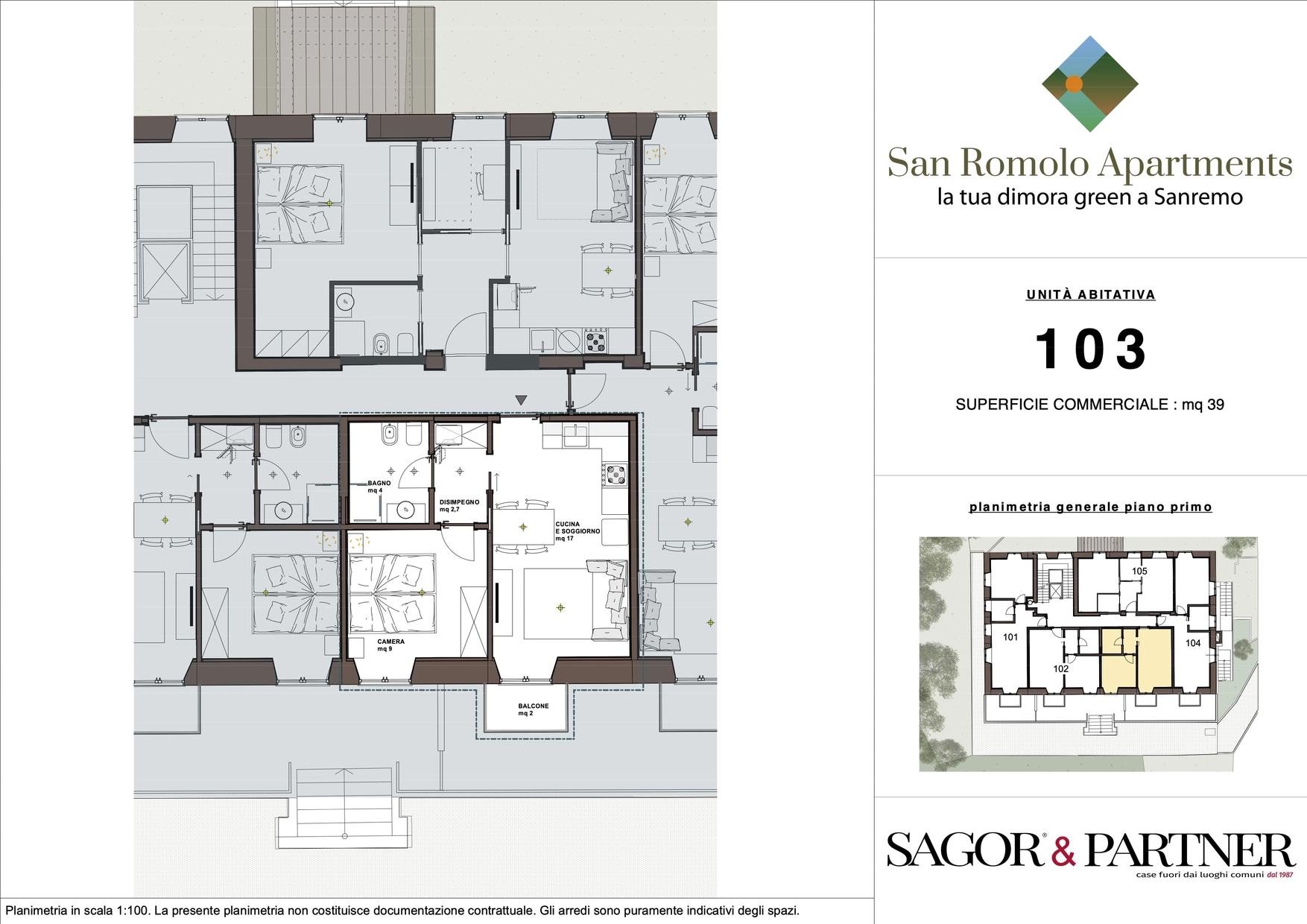 San Romolo Apartments Sanremo | Nuovi Appartamenti Vista Mare, Classe Energetica A, Parco Privatosan romolo sanremo planimetria 103