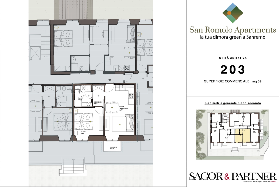 San Romolo Apartments Sanremo | Nuovi Appartamenti Vista Mare, Classe Energetica A, Parco Privatosan romolo sanremo planimetria 203