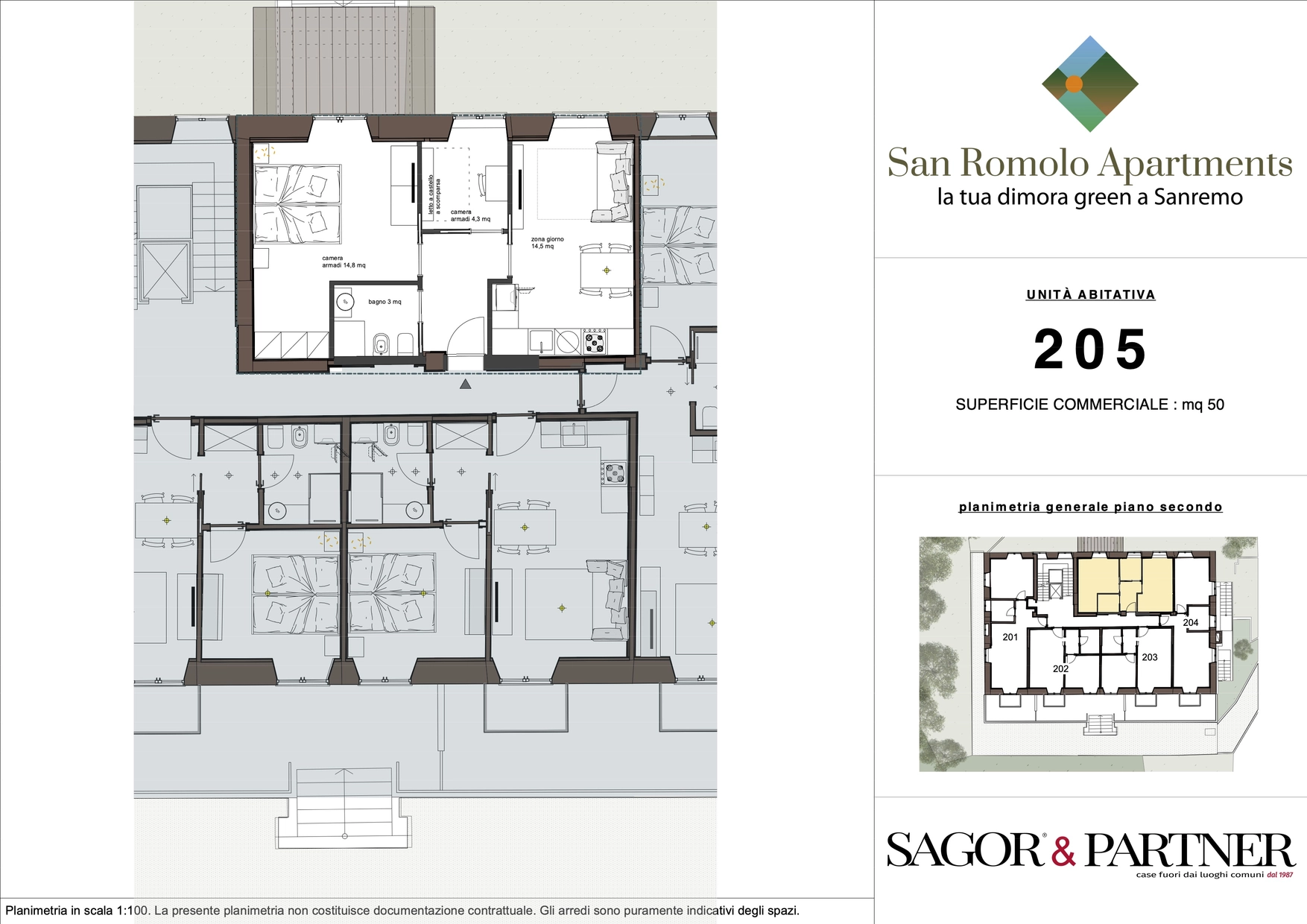 San Romolo Apartments Sanremo | Nuovi Appartamenti Vista Mare, Classe Energetica A, Parco Privatosan romolo sanremo planimetria 205