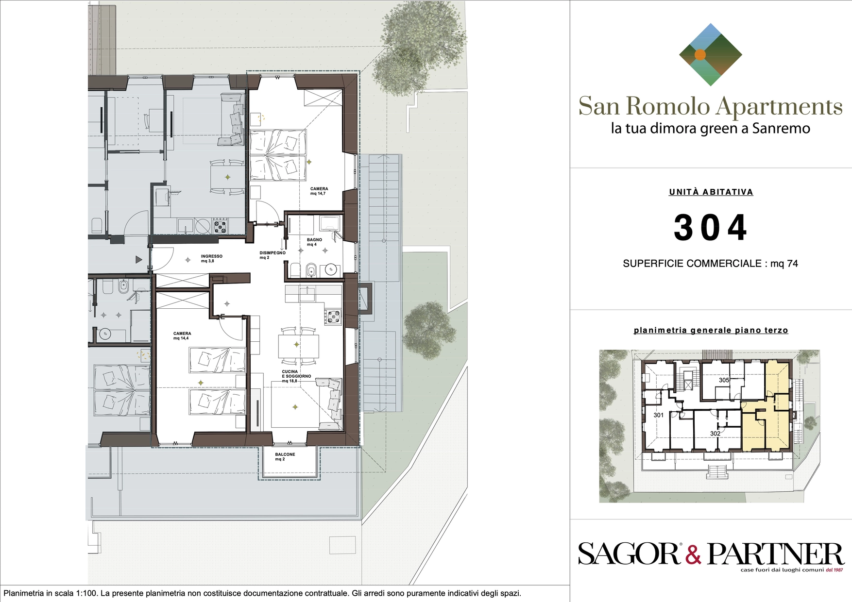 San Romolo Apartments Sanremo | Nuovi Appartamenti Vista Mare, Classe Energetica A, Parco Privatosan romolo sanremo planimetria 304